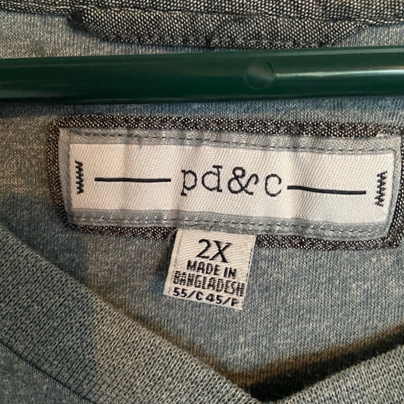 *Pd&c size-2X mens lightweight short sleeve right pocket everyday blue tee-Shirt - Picture 5 of 5